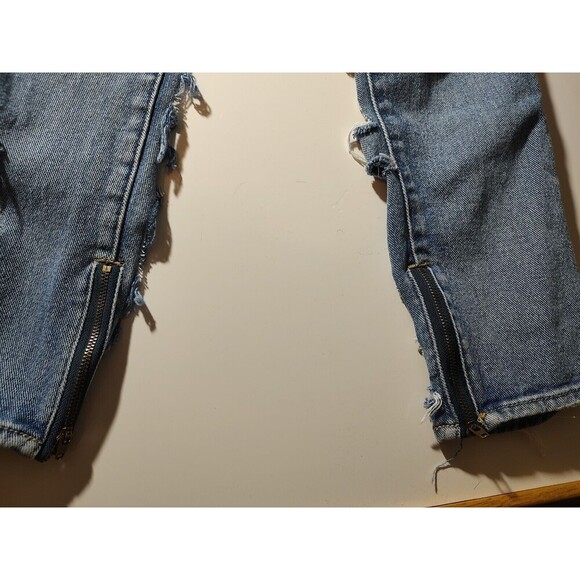 Denim Chaps Style Kendall Custom Cut Biker Jeans Distressed Custom VTG Hippie 27 - Picture 5 of 12